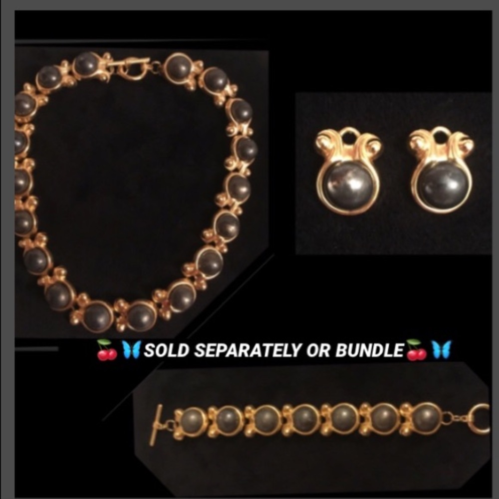 VINTAGE HSN•3D Gunmetal & Gold Necklace - Picture 6 of 7